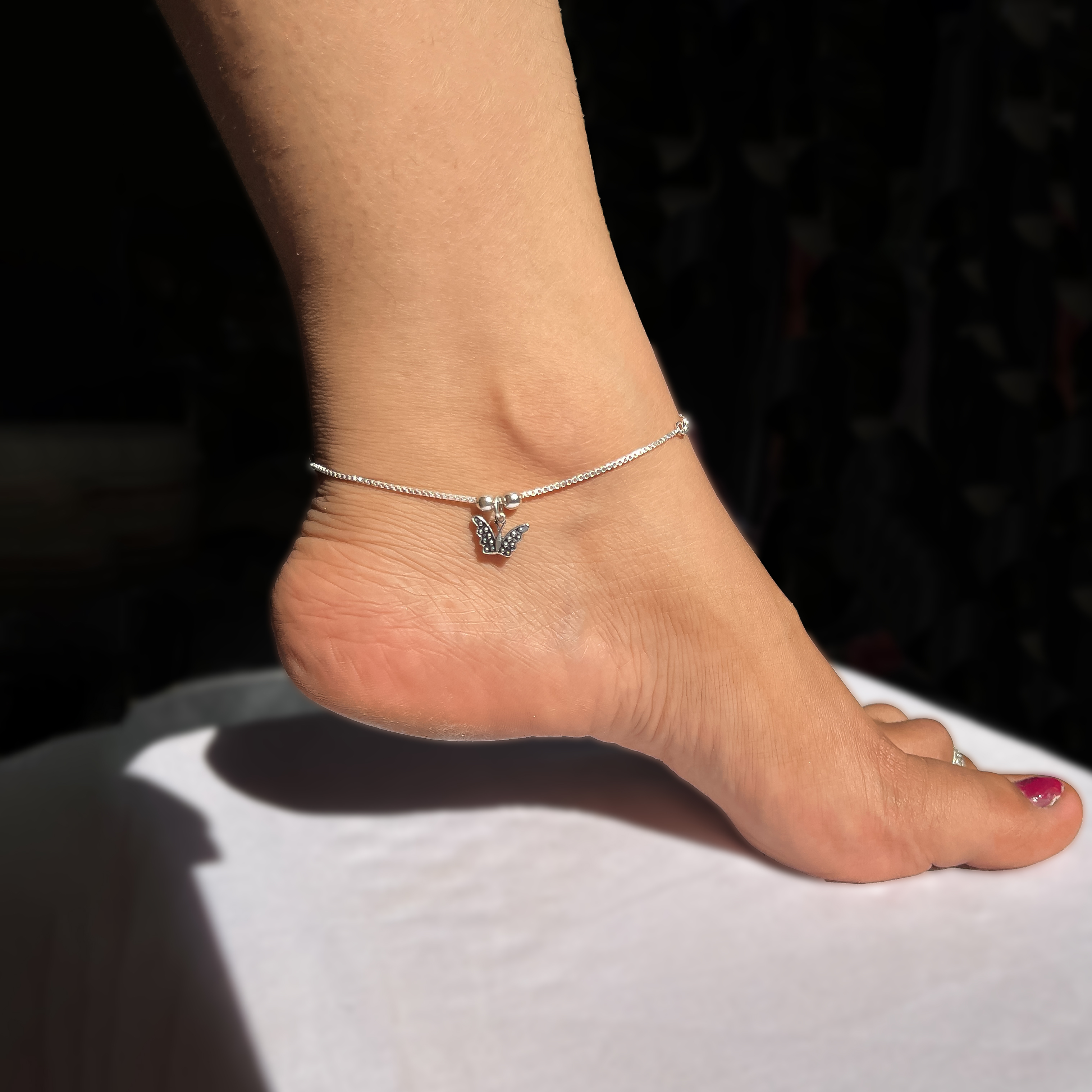 Flipkart Anklet Silver For Girl Silver Plated Flower Shape Anklet